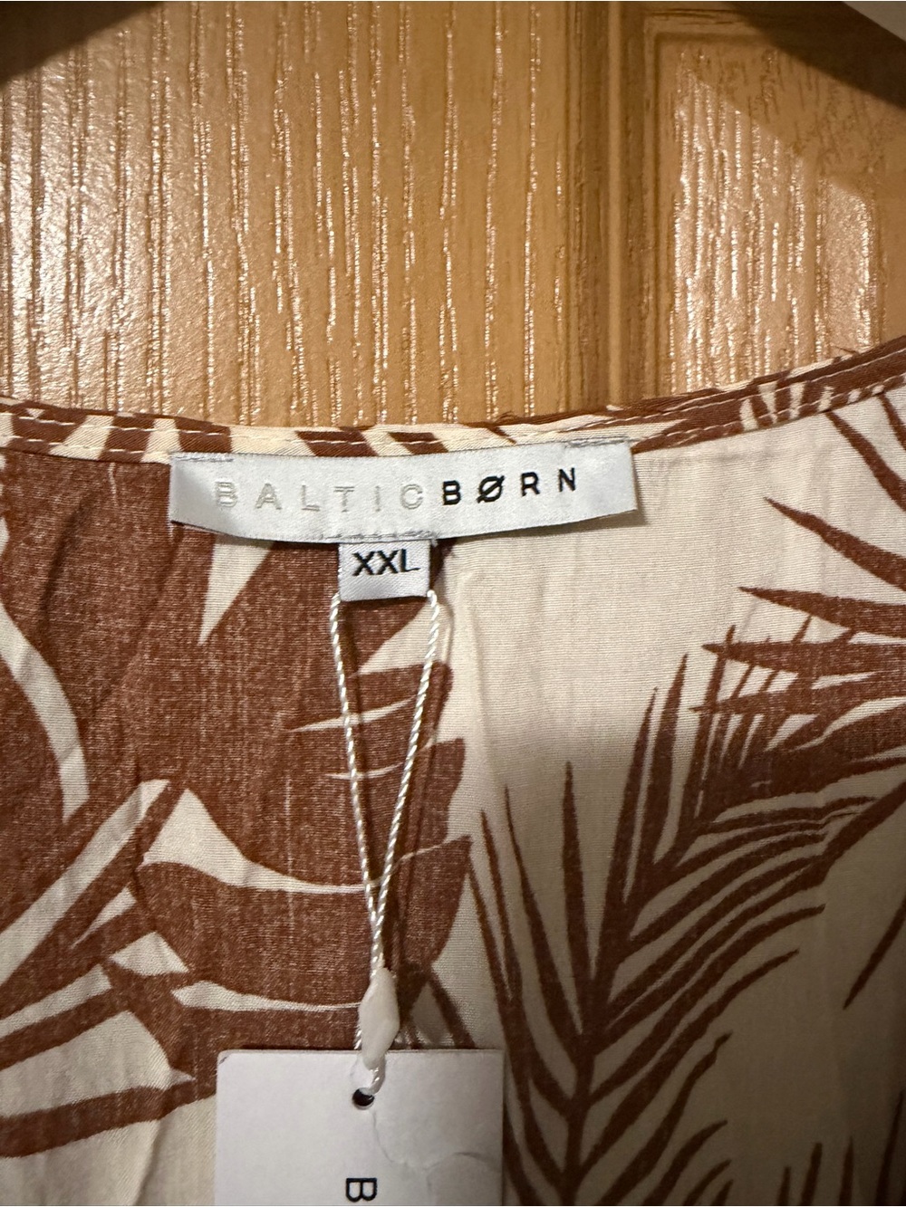 NWT! Baltic Born Cream Summer Maxi Dress with Brown Palm Print - Picture 4 of 7